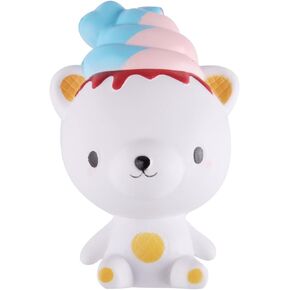 Anboor 5.1 Inches Jumbo Slow Rising Squishies Ice Cream Poop Yummy Bear Kawaii Scented Squishies Animal Toy for Collection 1 Pcs Color Random