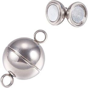 10 Sets 8mm Jewelry Magnetic Clasps Round Magnetic Clasps for Bracelet Necklace Making Magnet Converter DIY Jewelry Accessories (8mm)