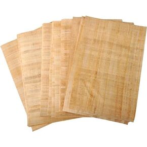 10 Blank Egyptian Papyrus Sheets for Art Projects and Schools 12x16 Inch (30x40 Cm) + 1 Bookmark Gift