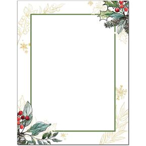 Jolly Holly Letterhead Laser & Inkjet Printer Paper (100 Sheets)
