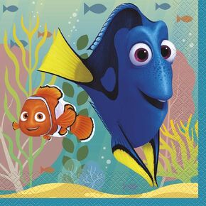 Unique Finding Dory Party Luncheon Napkins 6.5", 16 Ct, Multicolor