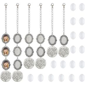 SUPERFINDINGS 6Pcs 3 Styles 2024 Graduation Cap Charms Alloy Memorial Charm Photo for Graduation Cap Memorial DIY Tassel Gifts with Glass Cabochons Graduation Cap Tassel Decorations 4.9inch 7.1inch