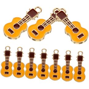 COHEALI Enamel Guitar Charms: 10pcs Colorful Musical Instrument Charms Music Guitar Charms Pendants for Jewelry Bracelets Necklace Earrings Making DIY Craft Supplies