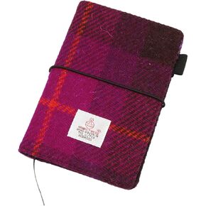 ICObuty Notebook Kraft Book Cover Pocket 3.5x 5.5 Inch Harris Tweed (Magenta Notebook Cover)