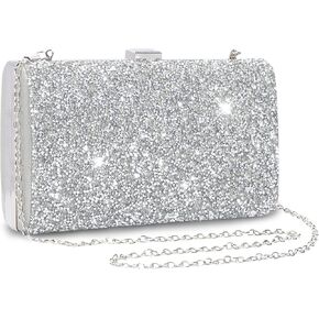 KALINNU Elegant Glitter Evening Bag Clutch Purses for Women Cocktail Party Wedding Bling Sequin Handbag Clutches Wallets