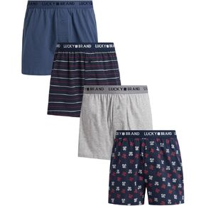 Lucky Brand Men's Underwear - Classic Knit Boxers (4 Pack)