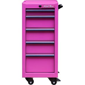 16-Inch 5-Drawer Rolling Steel Cart, Pink