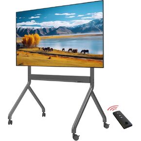 Motorized Mobile TV Cart, Heavy Duty Mobile Cart Electric Lifting Stand for Max 110 Inch TV Screen or Smart Board, Load up to 200 lbs, Max VESA 1200x600mm P320