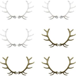 Honbay 12PCS Alloy Deer Antler Charms Pendant Big Deer Horn Charms Cute Elk Horn Charms Christmas Reindeer Antlers Pendant for Keychains Zipper Pulls Bracelets Necklaces Jewelry Making and DIY Crafts