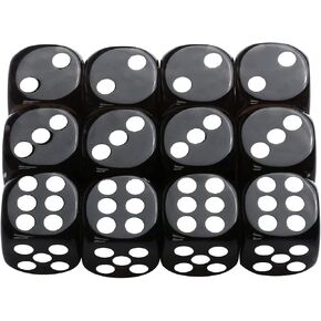 GWHOLE Mini Dice، مجموعة نرد سوداء 12 قطعة، مجموعة نرد D6، مجموعة نرد 6 جوانب للعبة اللوحة، مشروع تعليمي