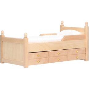 Dollhouse Beds, Birch Dollhouse Bed for Dolls for Dollhouse