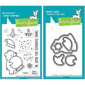 Lawn Fawn - Little Snow Globe Bear - Stamps, Dies, and Pocket