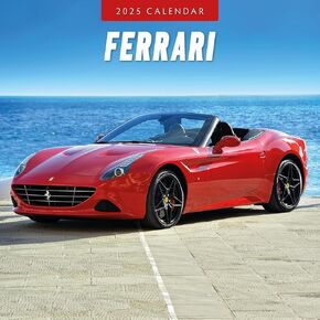 Red Robin 2025 Ferrari Monthly Wall Calendar | 12" x 24" Open | Premium Thick & Sturdy Paper | Hangable 12 Month Calendar | Plastic Free | 4 Month Transition Page for 2024