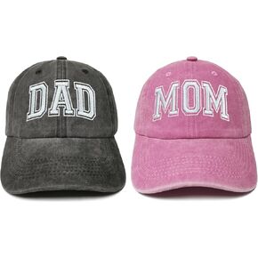 Embroidered Papa Mama Mini Captain First Mate Matching Hats