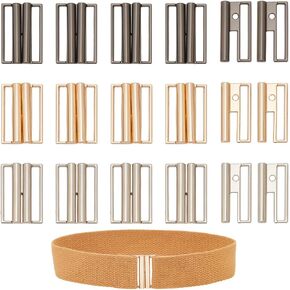 NBEADS 15 Pcs Interlocking Metal Buckle, 3 Colors Belt Buckle Clasps Metal Quick Release Buckle Waist Belt Buckles Clips for Leather Straps Belt Clip Shirt Dress Jackets DIY Accessories