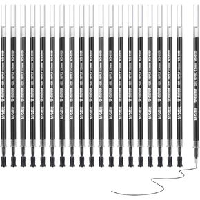 PATIKIL Gel Pen Refills 0.5mm Needle Fine Point, 20 Pack Smooth Black Gel Ink Pen Replace Refills for Retractable Click Pen, Office Study Classroom Supplies, 5.1"