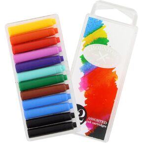 Thornton's Luxury Goods Short Standard International Fountain Pen Ink Cartridges Assorted Pack of 12 Convenient and Mess Free