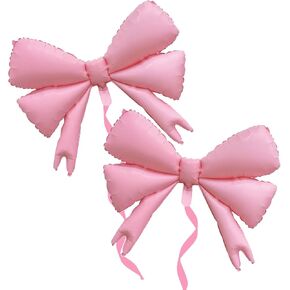 2 Pcs Bowtie Pink Balloon Bow Big Balloon Bow Theme Birthday Party Decoration Girl Party Baby Shower Wedding Mouse Party Supplies