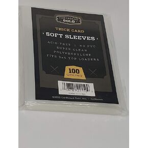 Cardboard Gold 100 Thick Card Soft Sleeves for Thicker Trading Cards