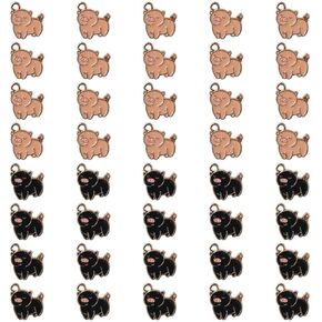 40pcs Zinc Alloy Pig Charms Dangle Piggy Pendant Pet Series Charm DIY Jewelry Making Necklace Bracelet Accessories
