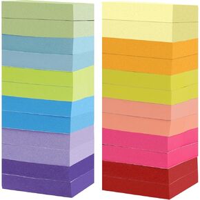 24 Pack Sticky Notes Small,2 x 1.5In Super Sticking Power Memo Pads,12 Assorted Colors Self-Stick Pads,100 Sheets/Pad Strong Adhesive Notes for Home,School,Office,Use on Walls,Doors,Windows
