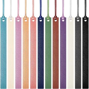 12PCS Leather Bookmarks, Pastel Bookmarks Bookmarks with Leather Rope Leather Bookmark Handmade for Women Students Teachers Book Lovers Reading Supplies