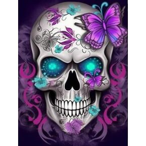DIY 5D Diamond Art Paintings by Number kit, DIY Painting Skull 349 with Diamond Art Full Diamond Canvas Home Wall Decoration Painting 30x40cm (12x16 inches)