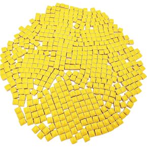 500PCS / 1.1LB Square Ceramic Mosaic Tiles, 0.4 x 0.4 inch Handmade Making Creative Micro Mosaic Tiles for DIY Art and Home Decorations (Iridescent Rainbow)