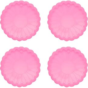 uxcell 4 Pcs Sunflower Resin Moulds, Silicone Epoxy Mould Kit with Hole for Pendant Keychains Ornament Jewelry Resin Art Crafts Making DIY Crafts, Pink