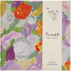 Watercolor Sketchbook, 7.1x7.1 Inch Portable Square Cloth Cover Notebook, 83 Sheets Watercolor Drawing Papers, GSM Art Paper Sketchbook, Purple and Orange
