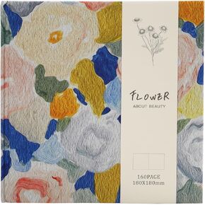 Watercolor Sketchbook, 7.1x7.1 Inch Portable Square Cloth Cover Notebook, 83 Sheets Watercolor Drawing Papers, GSM Art Paper Sketchbook, Purple and Orange