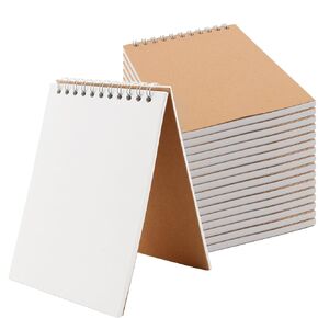 ZEONHEI 30 Pack A6 Sketch Pads, Top Spiral Bound Sketchbooks, 60 Sheets/120 Pages 70gsm Blank Page Drawing Pads, A6 Sketchbooks Brown Kraft Cover Notebook for Sketching, Journal