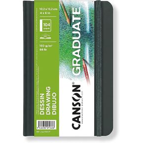 Canson Graduate Drawing Paper, Hard Cover Art Journal, 4x6 inches, 52 Sheets — Artist Paper for Pencil, Ink, Pen, Marker Illustration in Saudi Arabia
