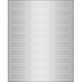 3/4" x 2 1/4" Silver Foil Labels for Laser Printers - 10 Sheets / 300 Labels