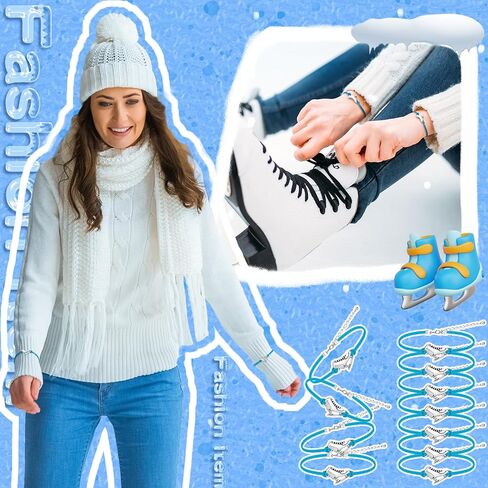 Funtery 24 Pcs Ice Skating Party Favors Figure Skating Bracelet Ice Skating Goodie Item Ice Dancing Sport Bracelet Bulk Figure Skate Gifts for Women Men Skater in Saudi Arabia