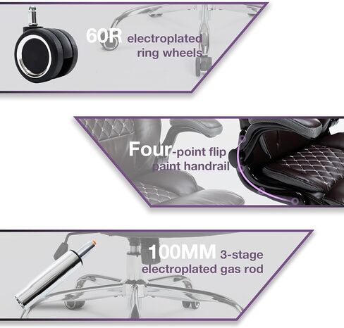 Executive Office Chair,Ergonomic Desk Chair with Adjustable Flip-Up Arms,Computer Office Desk Chair with Rocking Function(Black) in Saudi Arabia