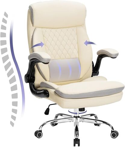 Executive Office Chair,Ergonomic Desk Chair with Adjustable Flip-Up Arms,Computer Office Desk Chair with Rocking Function(Black) in Saudi Arabia