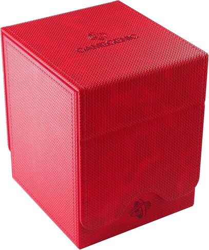 Gamegenic Squire Plus 100+ XL Convertible Deck Box - Holds 100 Double-Sleeved Cards! Premium Commander Card Case, Detachable Slide Card Case, Armorfyber Surface, Red Color, Made by Gamegenic in Kuwait