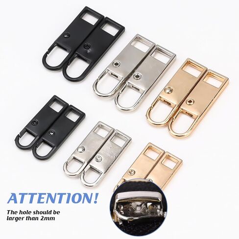 yenblow 12 حزمة معدنية الأمتعة سستة استبدال سحب، الثقيلة طقم إصلاح سستة قابلة للإزالة، 2 حجم قفل إصلاح الرأس لحقائب الأمتعة سترة الظهر معطف الأحذية in Kuwait