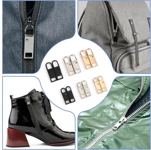 yenblow 12 حزمة معدنية الأمتعة سستة استبدال سحب، الثقيلة طقم إصلاح سستة قابلة للإزالة، 2 حجم قفل إصلاح الرأس لحقائب الأمتعة سترة الظهر معطف الأحذية in Kuwait