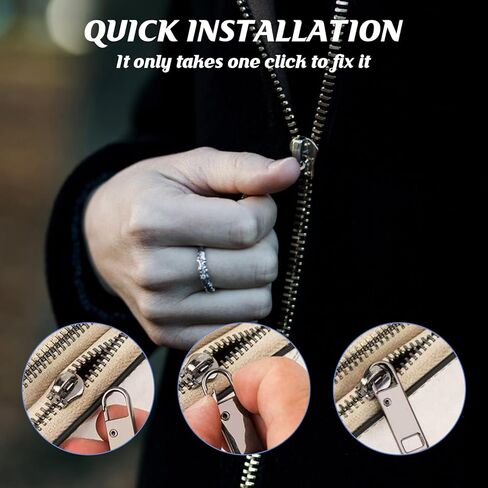 yenblow 12 حزمة معدنية الأمتعة سستة استبدال سحب، الثقيلة طقم إصلاح سستة قابلة للإزالة، 2 حجم قفل إصلاح الرأس لحقائب الأمتعة سترة الظهر معطف الأحذية in Kuwait