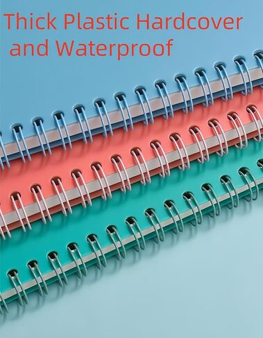 CISMARK Spiral Notebook, 4 Pcs 8.3 Inch x 5.9 Inch A5 Thick Plastic Hardcover 7mm College Ruled 4 Color 80 Sheets /160 Pages Journals for Study and Notes in Kuwait