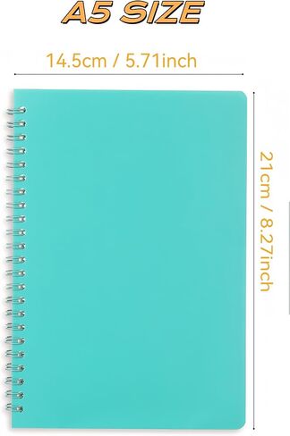 CISMARK Spiral Notebook, 4 Pcs 8.3 Inch x 5.9 Inch A5 Thick Plastic Hardcover 7mm College Ruled 4 Color 80 Sheets /160 Pages Journals for Study and Notes in Kuwait