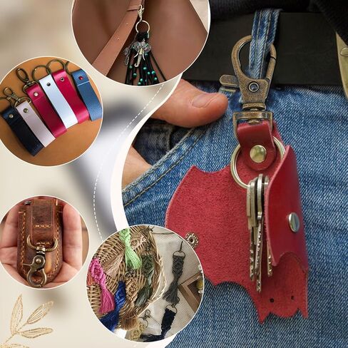 PH PandaHall 50 pcs Metal Lobster Claw Clasps Swivel Lanyards Trigger Snap Hooks Strap 35x13mm for Macrame Keychain, Key Rings, DIY Bags and Jewelry Findings, Antique Bronze in Saudi Arabia