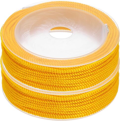 MECCANIXITY 2Pcs Nylon Thread Twine Beading Cord, 23ft Stretchy Braided Bracelets String Cord Rope for Jewelry Making DIY Crafts Necklaces, Fluorescent Pink in Saudi Arabia