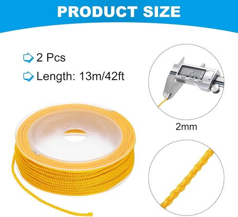 MECCANIXITY 2Pcs Nylon Thread Twine Beading Cord, 23ft Stretchy Braided Bracelets String Cord Rope for Jewelry Making DIY Crafts Necklaces, Fluorescent Pink in Saudi Arabia
