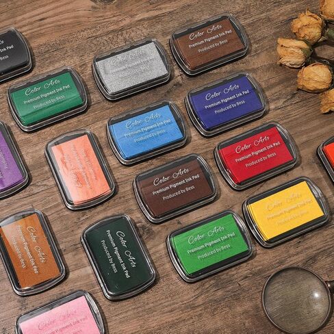 Gripebao Ink Pad for Stamps, Stamp Pads for Rubber Stamps, Washable Craft Ink Pad for Stamping, Permanent Fabric Ink Pad for Fingerprint, Card Making, Scrapbook, Paper, Wood (Gold) in Saudi Arabia