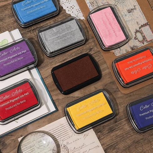 Gripebao Ink Pad for Stamps, Stamp Pads for Rubber Stamps, Washable Craft Ink Pad for Stamping, Permanent Fabric Ink Pad for Fingerprint, Card Making, Scrapbook, Paper, Wood (Gold) in Saudi Arabia