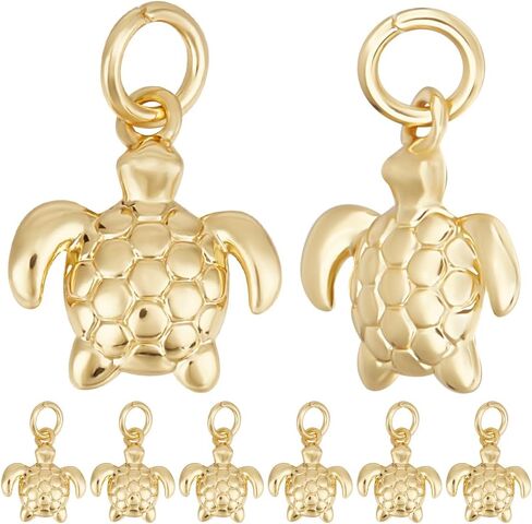 Beebeecraft 1 Box 18K Gold Plated Dinosaur/Snail/Ladybug/Swan/Paw Print/Mask Charms for Bracelet Necklace Jewelry Making in Saudi Arabia