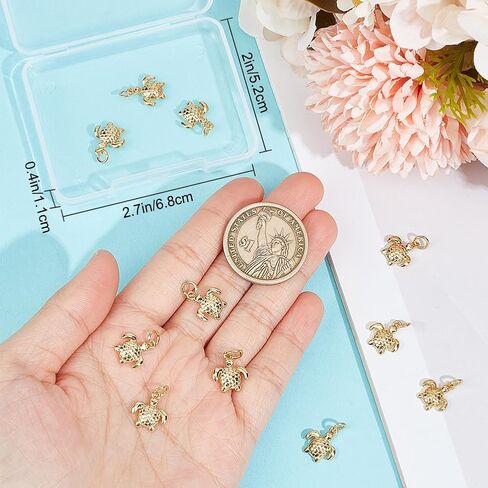 Beebeecraft 1 Box 18K Gold Plated Dinosaur/Snail/Ladybug/Swan/Paw Print/Mask Charms for Bracelet Necklace Jewelry Making in Saudi Arabia